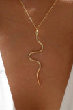 Alloy Snake Pendant Fashionable Necklace-Gold