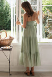 Halter Sleeveless Backless Tiered Pleated Flowy Vacation Maxi Dress