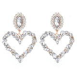 Heart-shaped Alloy Retro Earrings Drill Ear Rings