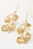 Alloy Metallic Leaf Shape Necklace Metallic Leaf Shape Dangle Earrings