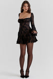 Lace Flared Sleeve Corset A-Line Ruffled Vacation Mini Dresses