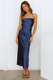 Satin Open Back Gown Slip Maxi Dresses