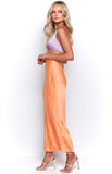 Deep V-neckline Open Back Silky Cocktail Maxi Dress