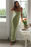 Embroidered Flower Boat Neck High Slit Satin Slim Garden Party Slip Maxi Dresses