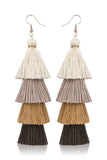 Multi-Layered Fringe Colorblock Earrings