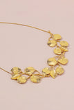 Alloy Metallic Leaf Shape Necklace Metallic Leaf Shape Dangle Earrings