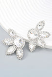 Alloy Rhinestone Floral Decor Dangle Earrings