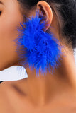 Feather Flowy Cocktail Party Dangle Earrings Necklace