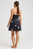 Polka Dot Print A-Line Mini Tube Dresses-Black