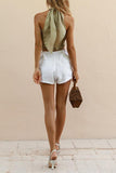 Sleeveless Crop Top Shorts Set