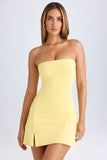 Modal Bandeau Mini Dress in Lemon Sherbet Yellow