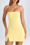 Modal Bandeau Mini Dress in Lemon Sherbet Yellow