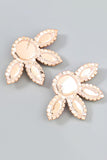 Alloy Rhinestone Floral Decor Dangle Earrings