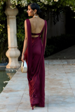 Deep V Neck Streamer Backless Gowns Maxi Tank Dresses-Burgundy