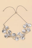 Alloy Metallic Leaf Shape Necklace Metallic Leaf Shape Dangle Earrings