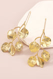 Alloy Metallic Leaf Shape Necklace Metallic Leaf Shape Dangle Earrings