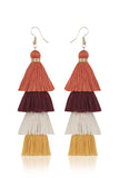 Multi-Layered Fringe Colorblock Earrings