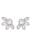 Alloy Rhinestone Floral Decor Dangle Earrings