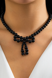 Imitation Pearls Bow Shape Elegant Necklace-White