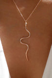 Alloy Snake Pendant Fashionable Necklace-Gold