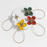 Flower Earrings Drop-Shaped Rings Ear Rings