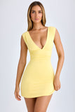 Modal Ruched A-Line Mini Dress in Lemon Sherbet