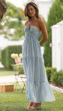 Halter Sleeveless Backless Tiered Pleated Flowy Vacation Maxi Dress