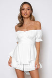 Off Shoulder Short Sleeve Jumpsuit