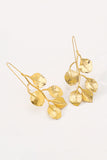 Alloy Metallic Leaf Shape Necklace Metallic Leaf Shape Dangle Earrings