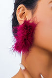 Feather Flowy Cocktail Party Dangle Earrings Necklace