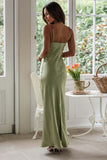 Embroidered Flower Boat Neck High Slit Satin Slim Garden Party Slip Maxi Dresses