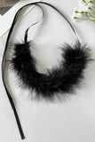 Feather Flowy Cocktail Party Dangle Earrings Necklace