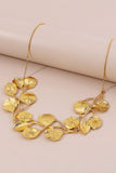 Alloy Metallic Leaf Shape Necklace Metallic Leaf Shape Dangle Earrings