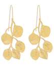 Alloy Metallic Leaf Shape Necklace Metallic Leaf Shape Dangle Earrings