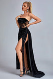 Corset Velvet Slit Gown Maxi Dresses