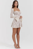 Lace Flared Sleeve Corset A-Line Ruffled Vacation Mini Dresses