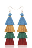 Multi-Layered Fringe Colorblock Earrings