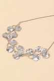 Alloy Metallic Leaf Shape Necklace Metallic Leaf Shape Dangle Earrings