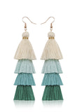 Multi-Layered Fringe Colorblock Earrings