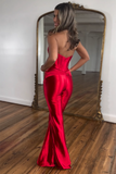 Twisted Strapless Cutout Corset Straight Leg Party Jumpsuit-Red