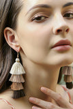 Multi-Layered Fringe Colorblock Earrings