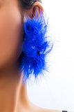 Feather Flowy Cocktail Party Dangle Earrings Necklace