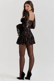 Lace Flared Sleeve Corset A-Line Ruffled Vacation Mini Dresses