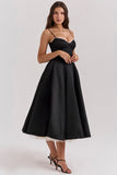 Elegant Cinch Waist Party Bridesmaid Tulle Layered Midi Slip Dresses-Pink